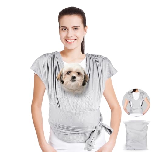 Hundetragetaschen für kleine Hunde, freihändiger Hunderucksack, verstellbare Größe, atmungsaktives Netzstoff, Welpen-Tragetasche, reduziert Rückenschmerzen, geeignet für 0-6,8 kg Welpen (French Grey) Hundetragetaschen für kleine Hunde, freihändiger Hunderucksack, verstellbare Größe, atmungsaktives Netzstoff, Welpen-Tragetasche, reduziert Rückenschmerzen, geeignet für 0-6,8 kg Welpen (French Grey) von cosylive
