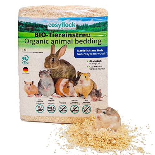 COSYPET Tiereinstreuflocken für Kaninchen, Hamster, Nager und Vögel [100% Bio + natürlich] - stark saugfähig + geruchsbindend - Holzstreu (Flocken, 3,2 kg) von cosypet NATURAL LITTER