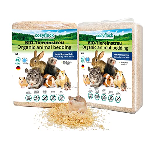 COSYPET Tiereinstreuflocken für Kaninchen, Hamster, Nager und Vögel [100% Bio + natürlich] - stark saugfähig + geruchsbindend - Holzstreu (Flocken, 6,4 kg)(2x3,2kg) von cosypet NATURAL LITTER