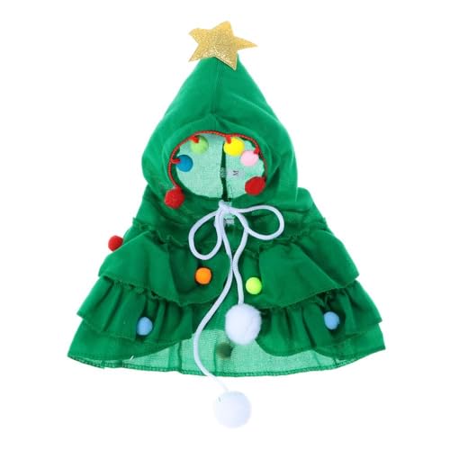 couponhub Weihnachtskostüm für Welpen, Weihnachtsumhang, Weihnachtsbaum-Design, Haustier-Schal, Größe M, Grün von couponhub