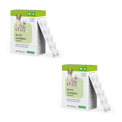 cp-pharma B-VIT Complex Tabletten | Doppelpack | 2 x 100 Tabletten | Ergänzungsfuttermittel für Hunde und Katzen | Kann dabei helfen ein Mangel an B-Vitaminen auszugleichen cp-pharma B-VIT Complex Tabletten | Doppelpack | 2 x 100 Tabletten | Ergänzungsfuttermittel für Hunde und Katzen | Kann dabei helfen ein Mangel an B-Vitaminen auszugleichen von cp-pharma