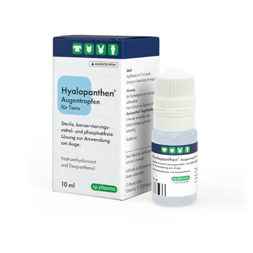 cp-pharma Hyalopanthen Augentropfen | 10 ml | Augentropfen für Tiere | Für empfindliche Augen, für eine langfristige Anwendung sowie zur Anwendung bei vorgeschädigter Hornhaut cp-pharma Hyalopanthen Augentropfen | 10 ml | Augentropfen für Tiere | Für empfindliche Augen, für eine langfristige Anwendung sowie zur Anwendung bei vorgeschädigter Hornhaut von cp-pharma