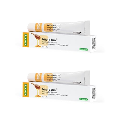 cp-pharma Mielosan Honigsalbe für Haustiere | Doppelpack | 2 x 20 g | Wundgel mit Honig | Zur äußeren Anwendung bei oberflächlichen Verletzungen cp-pharma Mielosan Honigsalbe für Haustiere | Doppelpack | 2 x 20 g | Wundgel mit Honig | Zur äußeren Anwendung bei oberflächlichen Verletzungen von cp-pharma