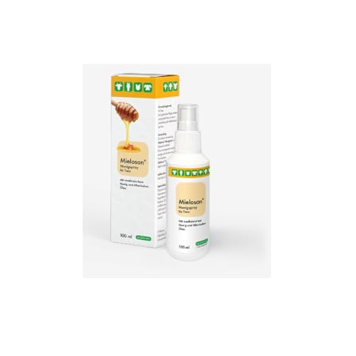cp-pharma Mielosan Honigspray für Tiere | 100 ml | Zur hygienischen Pflege verletzter und gereizter Haut, sowie zur Unterstützung der Selbstheilung der Haut | Niedriger pH-Wert von cp-pharma