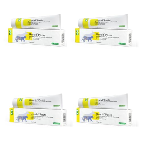 cp-pharma Urocid Paste | 4er Pack | 4 x 100 g | Diät-Ergänzungsfuttermittel für Hunde und Katzen | Bei Blasenbeschwerden | Mit Methionin & Cranberry von cp-pharma