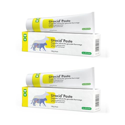 cp-pharma Urocid Paste | Doppelpack | 2 x 100 g | Diät-Ergänzungsfuttermittel für Hunde und Katzen | Bei Blasenbeschwerden, Struvitsteinen mit Methionin & Cranberry von cp-pharma