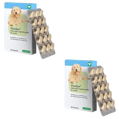 cp-pharma VivoSyn | Doppelpack | 2 x 30 Kapseln | Ergänzungsfuttermittel für Hunde | Zur Stabilisierung Einer physiologischen Verdauung | Hochkonzentriertes Synbiotikum cp-pharma VivoSyn | Doppelpack | 2 x 30 Kapseln | Ergänzungsfuttermittel für Hunde | Zur Stabilisierung Einer physiologischen Verdauung | Hochkonzentriertes Synbiotikum von cp-pharma