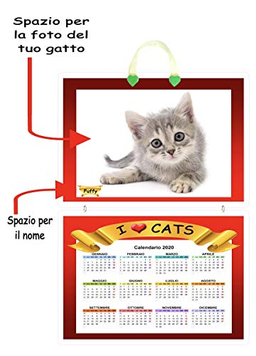 crazy family shop Kalender 2020 personalisiert mit dem Namen und Foto des Tuo Katze cm 31 x 45 cm von crazy family shop