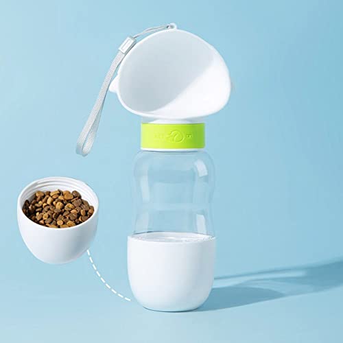 croselyu Tragbarer Wasserspender für Haustiere, Wasserflasche mit Katzenmotiv, 350 + 200 ml, Grün von croselyu