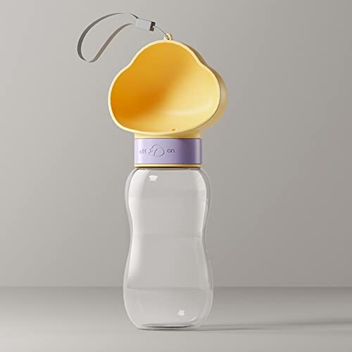 croselyu Tragbarer Wasserspender für Haustiere, Wasserflasche mit Katzenmotiv, 600 ml, Gelb von croselyu