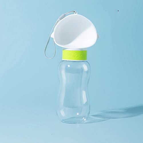croselyu Tragbarer Wasserspender für Haustiere, Wasserflasche mit Katzenmotiv, 600 ml, Grün von croselyu