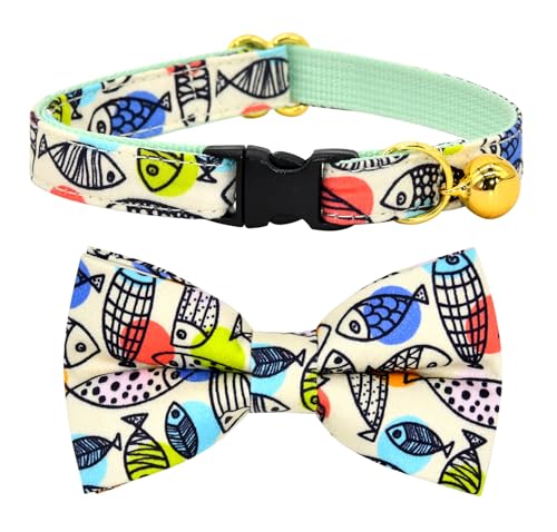 Breakaway Katzenhalsband, Fliege, Glöckchen, Fischschnur, Hochzeits-/Geburtstagsgeschenk für Kätzchen Breakaway Katzenhalsband, Fliege, Glöckchen, Fischschnur, Hochzeits-/Geburtstagsgeschenk für Kätzchen von csspet