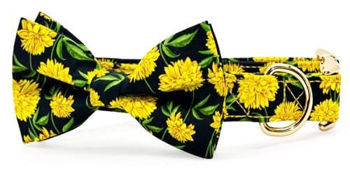Hundehalsband, gelbe Chrysanthemen, Hundehalsband, Fliege, abnehmbare Fliege, Zubehör, Hochzeit/Geburtstag, Hunde-Outfit, Größe XS, 20,3 - 30,5 cm Hundehalsband, gelbe Chrysanthemen, Hundehalsband, Fliege, abnehmbare Fliege, Zubehör, Hochzeit/Geburtstag, Hunde-Outfit, Größe XS, 20,3 - 30,5 cm von csspet