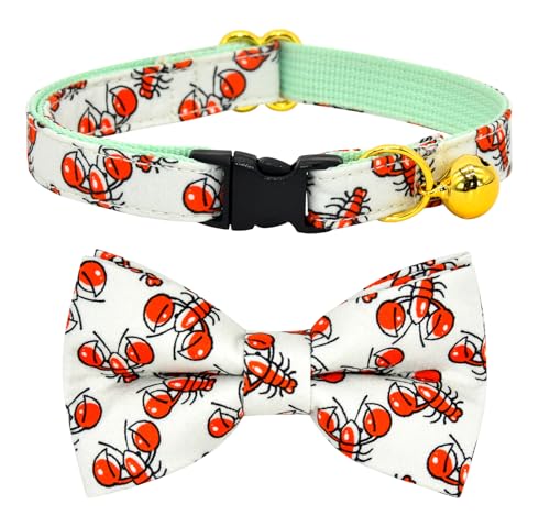 Katzenhalsband-Schleife-Set, roter Hummer, Hochzeit/Geburtstag, Breakaway-Halsband mit Fliege für Kätzchen/Katze Katzenhalsband-Schleife-Set, roter Hummer, Hochzeit/Geburtstag, Breakaway-Halsband mit Fliege für Kätzchen/Katze von csspet