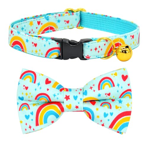 RainbowCat Halsband-Schleifen-Set, Hochzeit/Geburtstag, Breakaway-Halsband mit Fliege für Kätzchen/Katze RainbowCat Halsband-Schleifen-Set, Hochzeit/Geburtstag, Breakaway-Halsband mit Fliege für Kätzchen/Katze von csspet