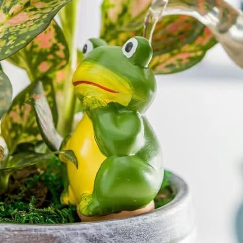 cuhair 1-Mini-Keramik Frosch Statue automatische Bewässerung Gerät, Büropflanze Bewässerungstopf, wesentliche kurzfristige Reise Sprinkler 110ml für 4 Tage von cuhair