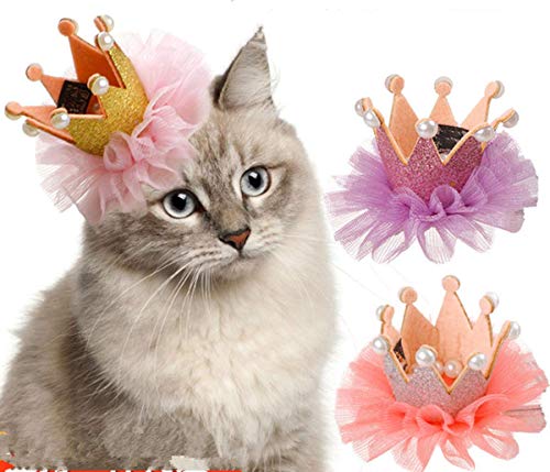cuhair Katzen-Haarspange mit Spitze, für Hunde, Katzen, Haustiere, Teddymützen, 1 Stück von cuhair