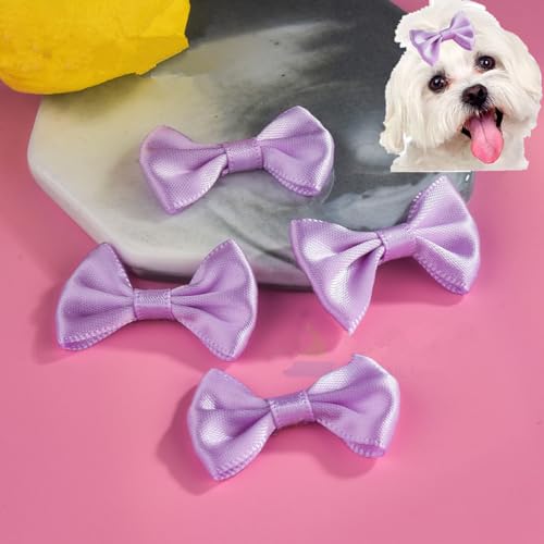 cuhair Haargummis für kleine Hunde, Schleife mit Gummiband für Hunde, Katzen, Haustiere, Welpen, Yorkshire, Malteser, Hundehaar-Accessoires, Schleife, Fellpflegeprodukte, Violett, 5 Stück von cuhair