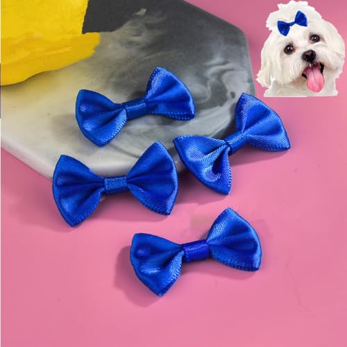 cuhair Haargummis für kleine Hunde, Schleife mit Gummiband für Hunde, Katzen, Haustiere, Welpen, Yorkshire, Malteser, Hundehaar-Accessoires, Schleife, Pflegeprodukte, Marineblau, 5 Stück von cuhair