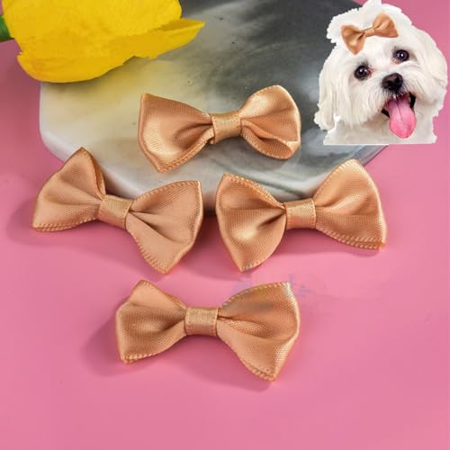 cuhair Haargummis für kleine Hunde, Schleife mit Gummiband für Hunde, Katzen, Haustiere, Welpen, Yorkshire, Malteser, Hundehaar-Accessoires, Schleife, Pflegeprodukte (orange/gelb), 5 Stück von cuhair