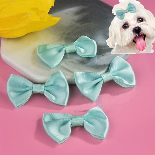 cuhair Haarspangen für kleine Hunde, mit Clip für Hunde, Katzen, Haustiere, Welpen, Yorkshire, Malteser, Haarpflege-Zubehör, Schleife (grünes Licht), 5 Stück von cuhair