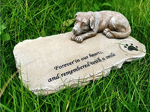 cuhair Personalisierte Familie Haustiere Hund Grab Marker, Hund Grabstein Gravierte Gedenknachricht, Kostenlose Beschriftung Gravur und Einfügen von Fotos (B) von cuhair