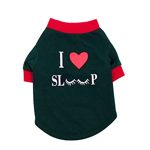 cuiyoush Atrovirens T-Shirt für Hunde und Katzen, mit Aufdruck "I Love Sleep", atmungsaktiv, Größe M von cuiyoush