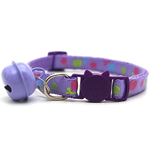 cuiyoush Süßes Halsband für Katzen, Hunde, mit Schnalle, Lutscher, Bonbonfarben, verstellbar, Violett von cuiyoush