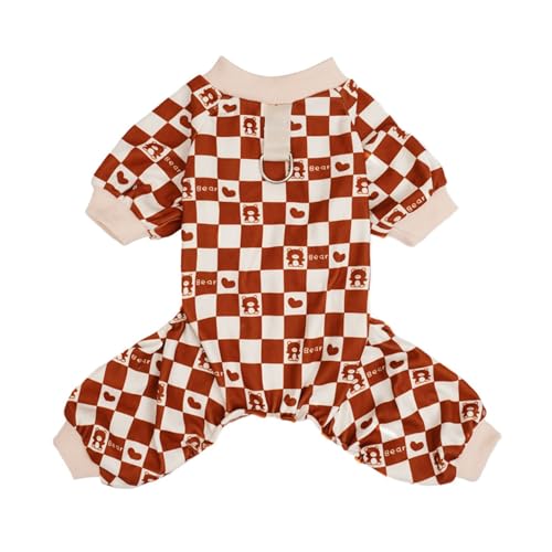 curfair Bequemer Haustier-Overall mit Schachbrett-Bärenmuster, weiche vierbeinige Hundekleidung, Traktionsring für Spaziergänge im Freien, klein, Hellbraun, XL curfair Bequemer Haustier-Overall mit Schachbrett-Bärenmuster, weiche vierbeinige Hundekleidung, Traktionsring für Spaziergänge im Freien, klein, Hellbraun, XL von curfair