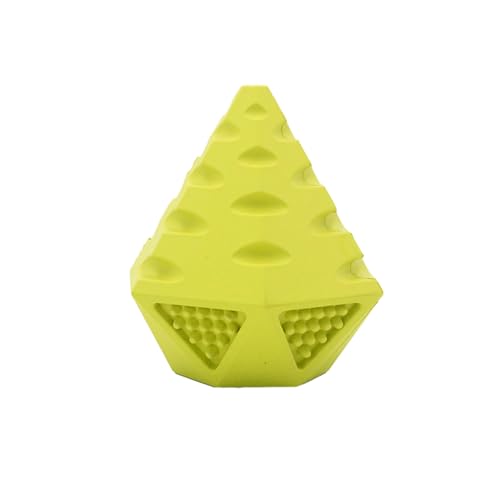 curfair Dental Dog Toys Tething Particles Toy Pet for Anxiety Relief Teeth Cleaning Food Leakage Durable Rubber Chew Health Interactive Chewable Puppy Light Yellow von curfair