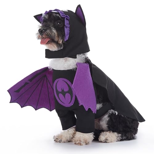 curfair Durable Pet Costume 1 Set Pet Halloween Costume Unique Funny Cute Dog Cosplay Outfit for Parties Decoration Pet Costume for Cats Purple M von curfair