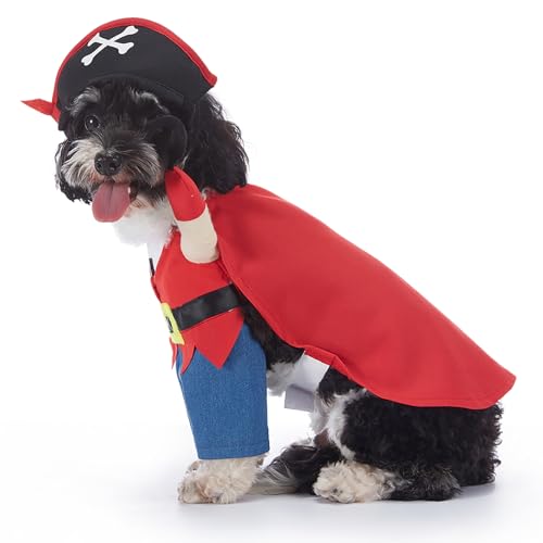 curfair Durable Pet Costume 1 Set Pet Halloween Costume Unique Funny Cute Dog Cosplay Outfit for Parties Decoration Pet Costume for Cats Red Blue XL von curfair