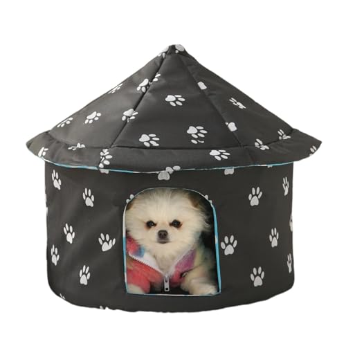 curfair Garden Cat Shelter Cat Nest Soft Comfortable Cat Dog House Durable Convenient Foldable Warm Pet Shelter for Outdoor Indoor Use Small Dog House Black S von curfair