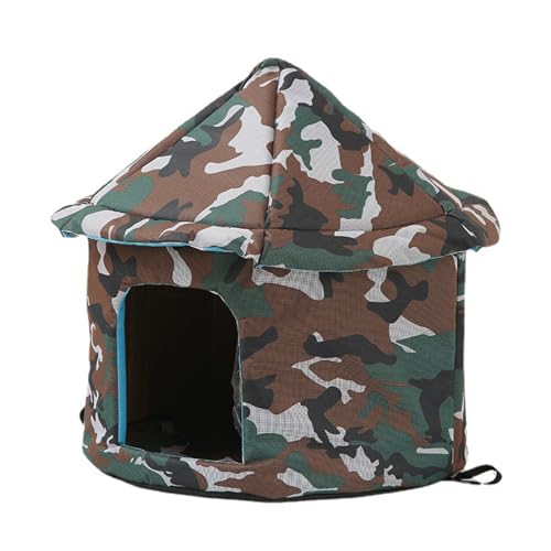 curfair Garden Cat Shelter Cat Nest Soft Comfortable Cat Dog House Durable Convenient Foldable Warm Pet Shelter for Outdoor Indoor Use Small Dog House Multicolor L von curfair