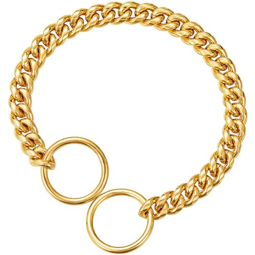 curfair Haustier Halsband Haustier Mode Zubehör Edelstahl Haustier Halskette Mode Langlebig Halsband für Haustiere Golden S von curfair