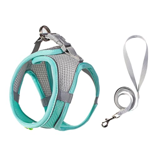 curfair Körperform passende Haustierweste atmungsaktives Geschirr Sure Here's A Product Title for with Leash Mesh Reflective Step-in Adjustable Buckle No Pull Green L von curfair