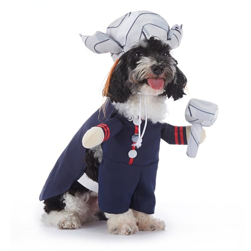 curfair Lustiges Haustier-Kostüm-Set, weich, atmungsaktiv, verstellbar, Outfits für Hunde, Halloween, Weihnachten, Cosplay, mit Verschlussbandverschluss, lustig, verspielt, Marineblau, S von curfair