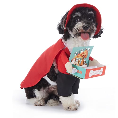 curfair Lustiges Haustier-Kostüm-Set, weich, atmungsaktiv, verstellbar, Outfits für Hunde, Halloween, Weihnachten, Cosplay, mit Verschlussbandverschluss, lustig, verspielt, Rot, L von curfair