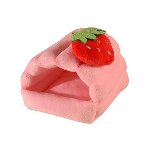 curfair Plush Pet Hideaway Breathable Cozy Hamster Nest for Small Animals Rabbit Guinea Pig Frettchen Igel Soft Pet Bed Hideout Warm Pet Nest Pink L von curfair