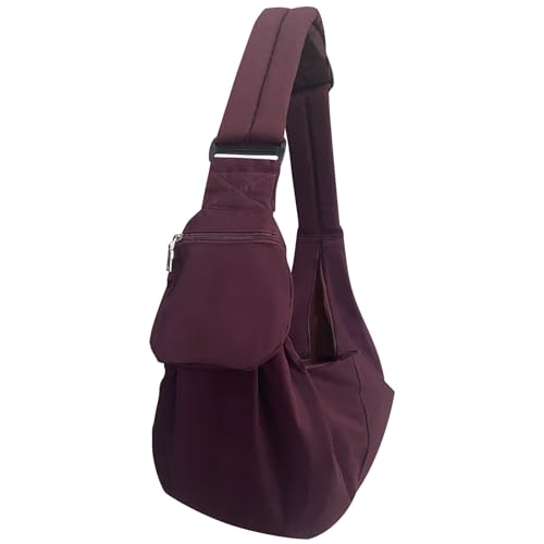curfair Top Haustier-Tragetasche mit Druckknopf, atmungsaktiv, Umhängetasche, bequem, große Kapazität, kratzfest, sicher, Weinrot curfair Top Haustier-Tragetasche mit Druckknopf, atmungsaktiv, Umhängetasche, bequem, große Kapazität, kratzfest, sicher, Weinrot von curfair