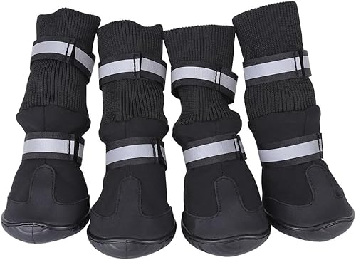 cutecool Schützende Hundeschuhe, wasserdichte Hundeschuhe, Hundeschuhe mit reflektierendem Klebeband, große Hundestiefel cutecool Schützende Hundeschuhe, wasserdichte Hundeschuhe, Hundeschuhe mit reflektierendem Klebeband, große Hundestiefel von cutecool