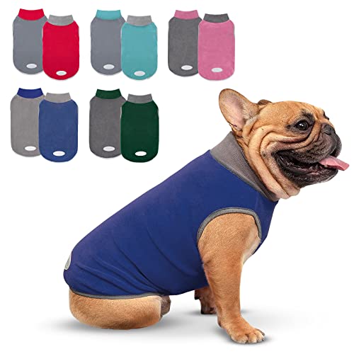 cyeollo Hunde-Fleecepullover mit reflektierenden Streifen, dehnbar, für mittelgroße Hunde, Größe XL, Grau und Blau, 2 Stück von cyeollo