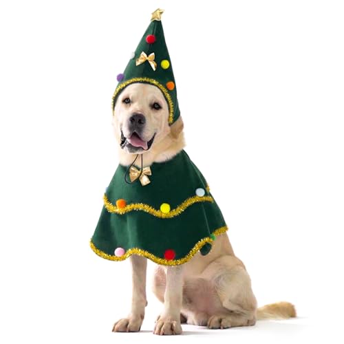 cyeollo Hunde-Weihnachtskostüm, niedliches Weihnachtsbaum-Outfit, Haustier-Hundekleidung, Weihnachtskostüme für mittelgroße und große Hunde, Grün, Größe L cyeollo Hunde-Weihnachtskostüm, niedliches Weihnachtsbaum-Outfit, Haustier-Hundekleidung, Weihnachtskostüme für mittelgroße und große Hunde, Grün, Größe L von cyeollo