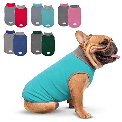 cyeollo Hundepullover aus Fleece, dehnbar, reflektierend, gestreift, leicht, für kleine Hunde und Jungen, Blaugrün und Grau, Größe XL, 2 Stück cyeollo Hundepullover aus Fleece, dehnbar, reflektierend, gestreift, leicht, für kleine Hunde und Jungen, Blaugrün und Grau, Größe XL, 2 Stück von cyeollo