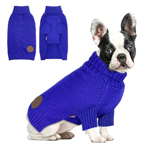 cyeollo Hundepullover mit Rollkragen für Hunde, klassische Strickwaren, für Herbst und Winter, kaltes Wetter, warme Haustierbekleidung, für kleine, mittelgroße und große Hunde, Königsblau, Größe XL cyeollo Hundepullover mit Rollkragen für Hunde, klassische Strickwaren, für Herbst und Winter, kaltes Wetter, warme Haustierbekleidung, für kleine, mittelgroße und große Hunde, Königsblau, Größe XL von cyeollo