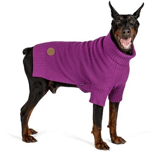 cyeollo Hundepullover mit Rollkragen für große Hunde, klassische Strickwaren, für Herbst und Winter, kaltes Wetter, warme Haustierbekleidung, für kleine, mittelgroße und große Hunde, Lila, Größe XXL cyeollo Hundepullover mit Rollkragen für große Hunde, klassische Strickwaren, für Herbst und Winter, kaltes Wetter, warme Haustierbekleidung, für kleine, mittelgroße und große Hunde, Lila, Größe XXL von cyeollo