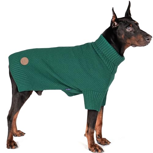 cyeollo Hundepullover mit Rollkragen für große Hunde, klassische Strickwaren, für Herbst und Winter, kaltes Wetter, warme Haustierbekleidung, große Hunde, Grün, Größe 3XL cyeollo Hundepullover mit Rollkragen für große Hunde, klassische Strickwaren, für Herbst und Winter, kaltes Wetter, warme Haustierbekleidung, große Hunde, Grün, Größe 3XL von cyeollo