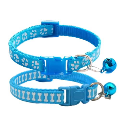 Hundehalsband mit Glöckchen, 2er-Pack, Basic & Bone Katzenhalsbänder mit Glöckchen, Welpenhalsband, Junge für XXS, XS, kleine Haustiere, Hunde, männlich, Kätzchen, Tier, Halsumfang 17,8 - 30,5 cm, Hundehalsband mit Glöckchen, 2er-Pack, Basic & Bone Katzenhalsbänder mit Glöckchen, Welpenhalsband, Junge für XXS, XS, kleine Haustiere, Hunde, männlich, Kätzchen, Tier, Halsumfang 17,8 - 30,5 cm, von cyhaen