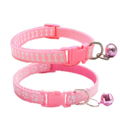 Hundehalsband mit Glöckchen, Katzenhalsbänder mit Glöckchen, für kleine Welpen, Mädchen, für XXS, XS, kleine Haustiere, Hunde, Kätzchen, Mädchen, Tier, Halsumfang 17,8 - 30,5 cm, Rosa, 2 Stück Hundehalsband mit Glöckchen, Katzenhalsbänder mit Glöckchen, für kleine Welpen, Mädchen, für XXS, XS, kleine Haustiere, Hunde, Kätzchen, Mädchen, Tier, Halsumfang 17,8 - 30,5 cm, Rosa, 2 Stück von cyhaen