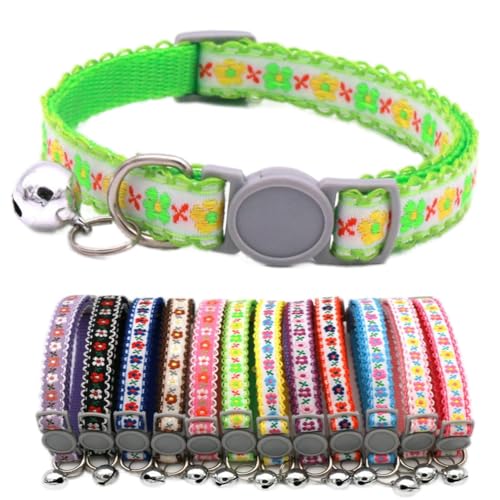 Hundehalsband mit Glöckchen, weiches Nylon, Erkennung, Obstgrün, Katzenhalsband mit Glöckchen, verstellbare Schnalle, für XXS, XS, kleine Haustiere, Hündinnen, Halsumfang 14 - 24 cm Hundehalsband mit Glöckchen, weiches Nylon, Erkennung, Obstgrün, Katzenhalsband mit Glöckchen, verstellbare Schnalle, für XXS, XS, kleine Haustiere, Hündinnen, Halsumfang 14 - 24 cm von cyhaen
